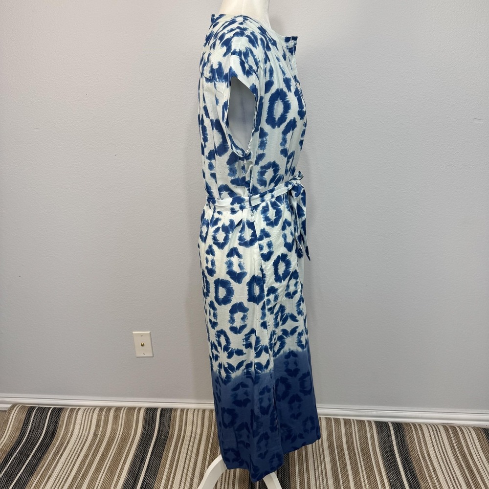 Anthropologie Othilia Abtract Maxi Dress Women's Small Blue Belted Bohemian - Picture 5 of 16